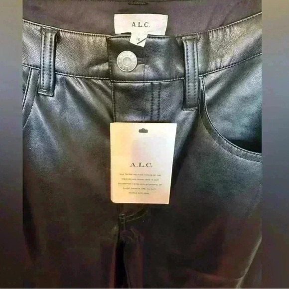 A.L.C. Freddie Faux Leather Flared Pant Black NWT Size US 10 - Picture 5 of 7